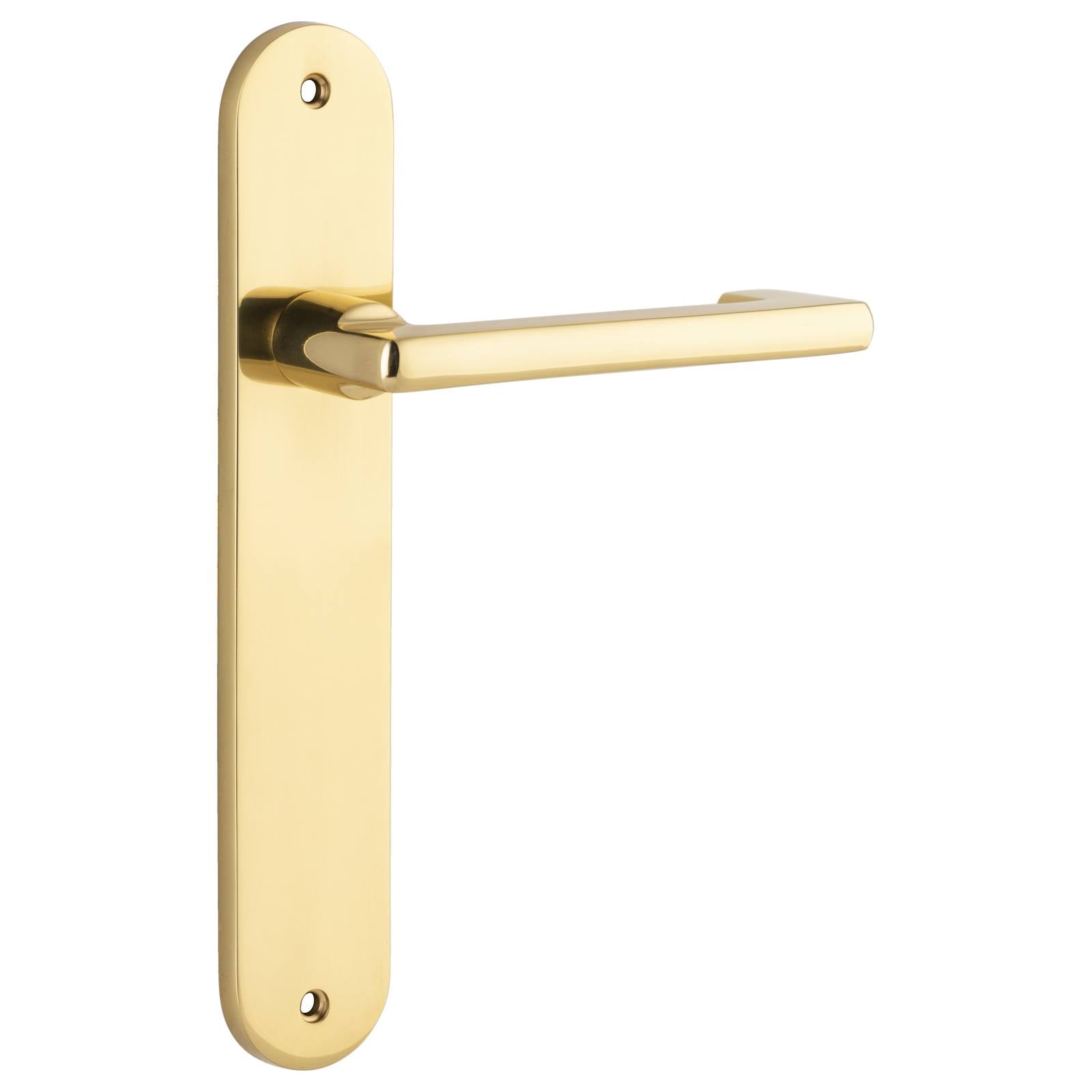 Baltimore Return Lever Oval Backplate Polished Brass