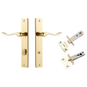 Stirling Lever Rectangular Backplate Privacy Kit w Privacy Turn Polished Brass