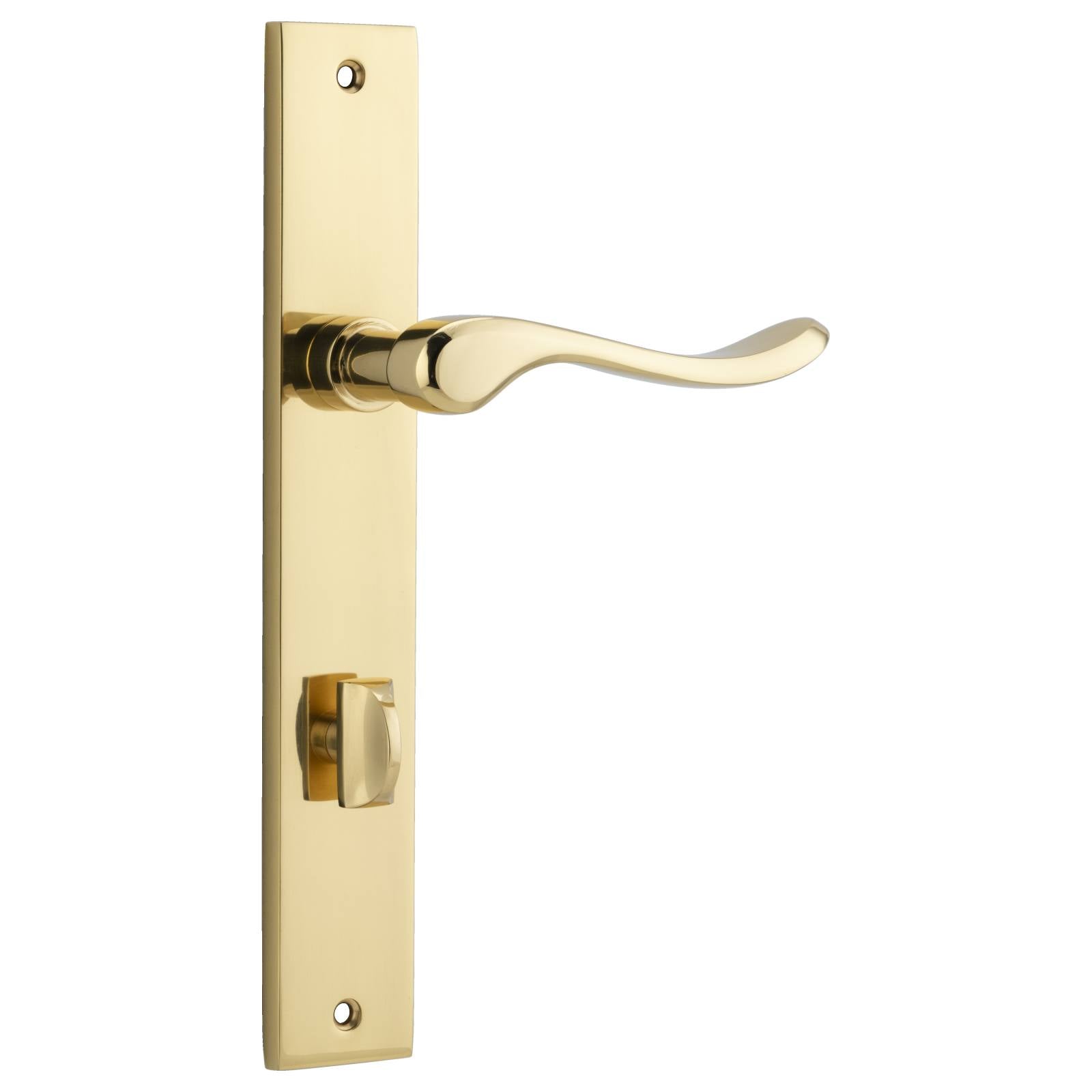 Stirling Lever Rectangular Backplate Polished Brass