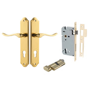 Stirling Lever Shouldered Backplate Entrance Kit w High Security Lock Polished Brass