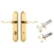 Stirling Lever Shouldered Backplate Privacy Kit w Privacy Turn Polished Brass