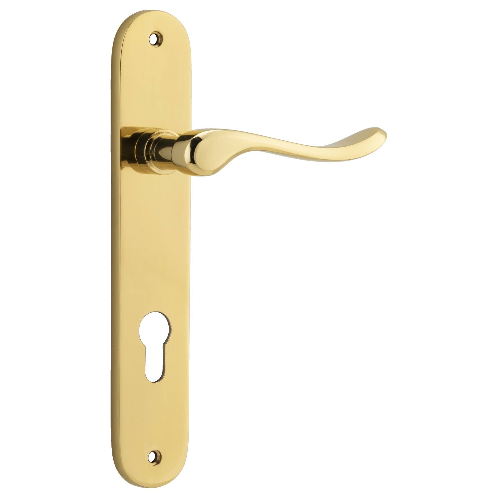 Stirling Lever Oval Backplate Polished Brass