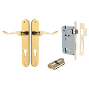 Stirling Lever Oval Backplate Entrance Kit w High Security Lock Polished Brass