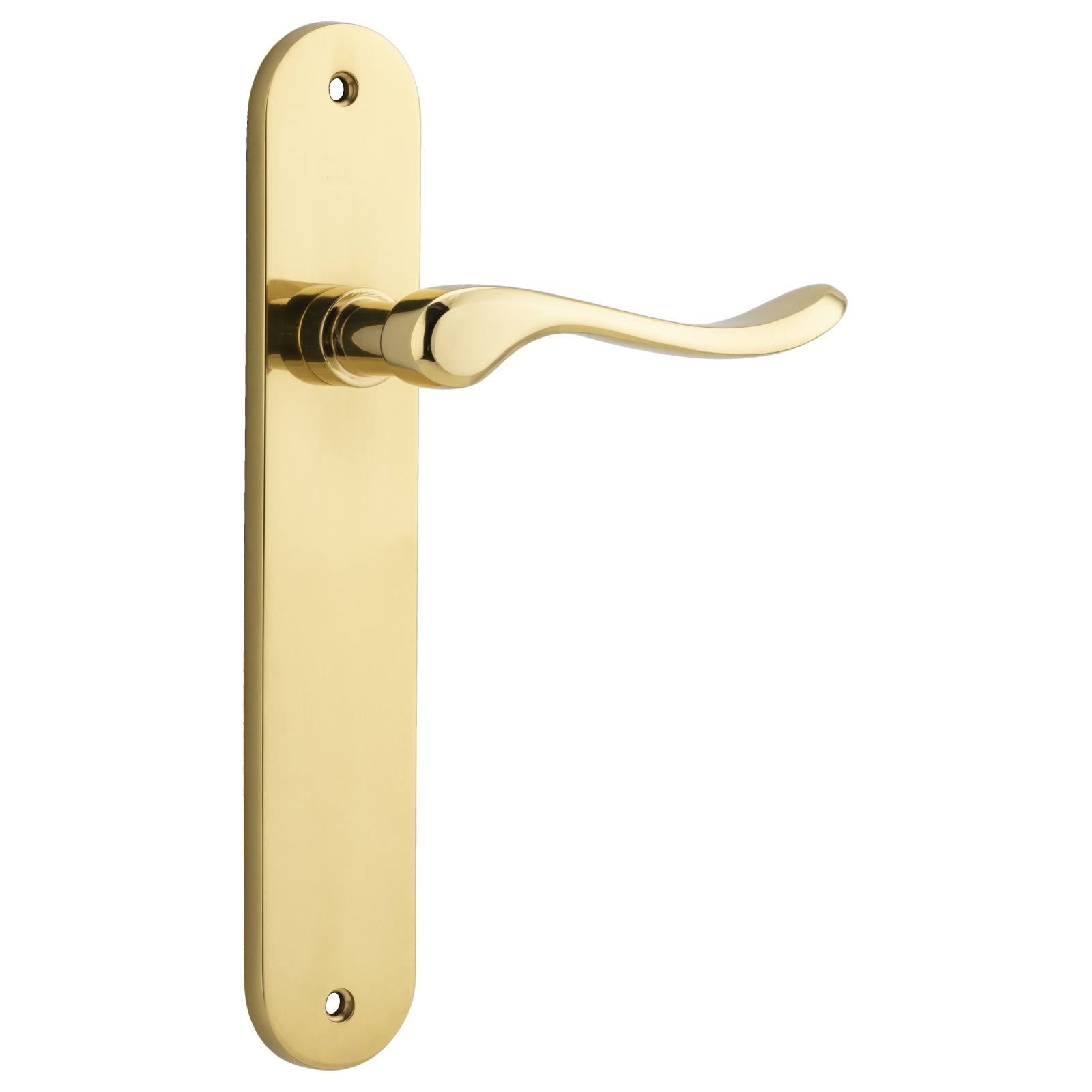 Stirling Lever Oval Backplate Polished Brass