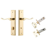 Stirling Lever Stepped Backplate Privacy Kit w Privacy Turn Polished Brass