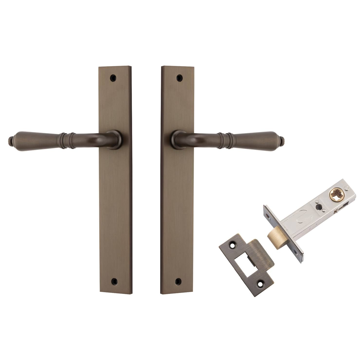 Sarlat Lever Rectangular Backplate Passage Kit Signature Brass
