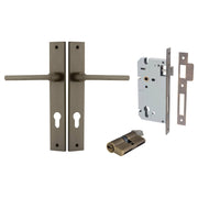 Baltimore Lever Rectangular Backplate Entrance Kit w High Security Lock Signature Brass