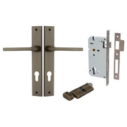 Baltimore Lever Rectangular Backplate Entrance Kit w High Security Lock Signature Brass