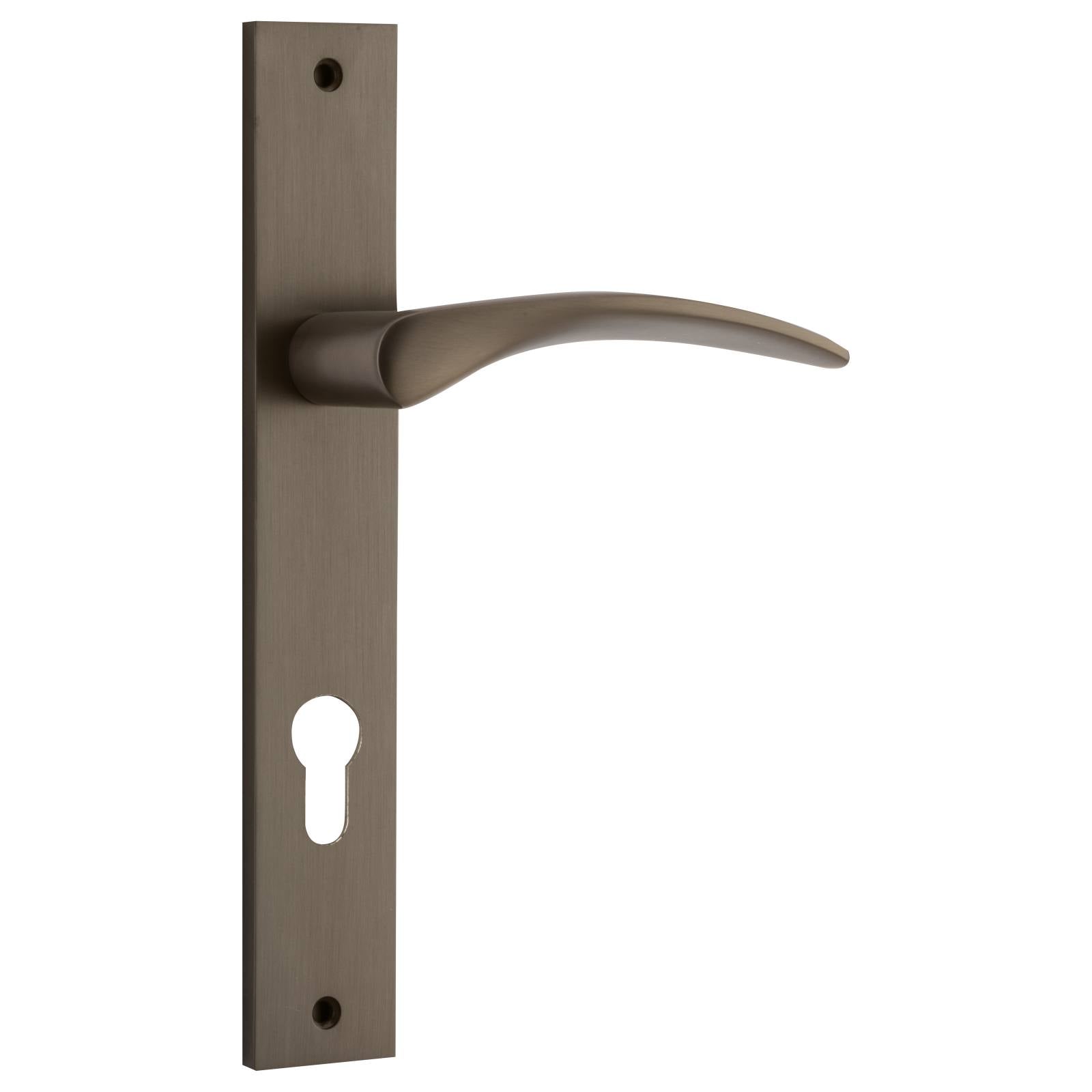 Oxford Rect Euro Lever Set, Signature Brass