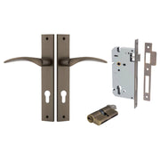 Oxford Lever Rectangular Backplate Entrance Kit w High Security Lock Signature Brass