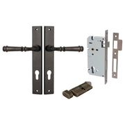 Verona Lever Rectangular Backplate Entrance Kit w High Security Lock Signature Brass