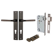 Annecy Lever Rectangular Backplate Entrance Kit w High Security Lock Signature Brass