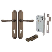Sarlat Lever Shouldered Backplate Entrance Kit with High Security Lock Signature Brass