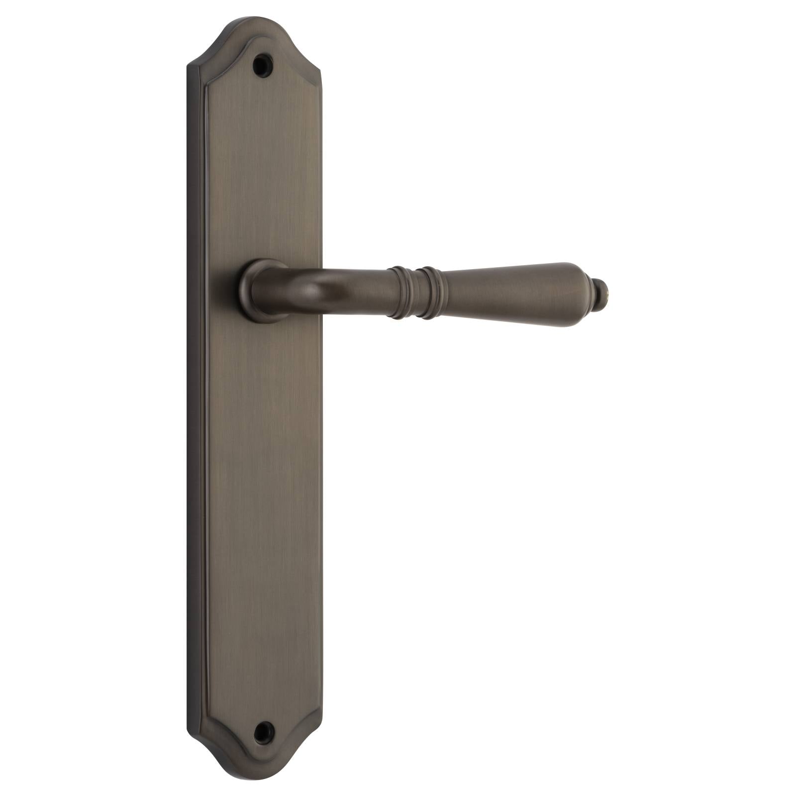 Sarlat Door Lever Shouldered Latch Set, Signature Brass