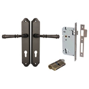 Verona Lever Shouldered Backplate Entrance Kit w High Security Lock Signature Brass