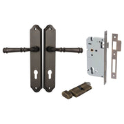 Verona Lever Shouldered Backplate Entrance Kit w High Security Lock Signature Brass