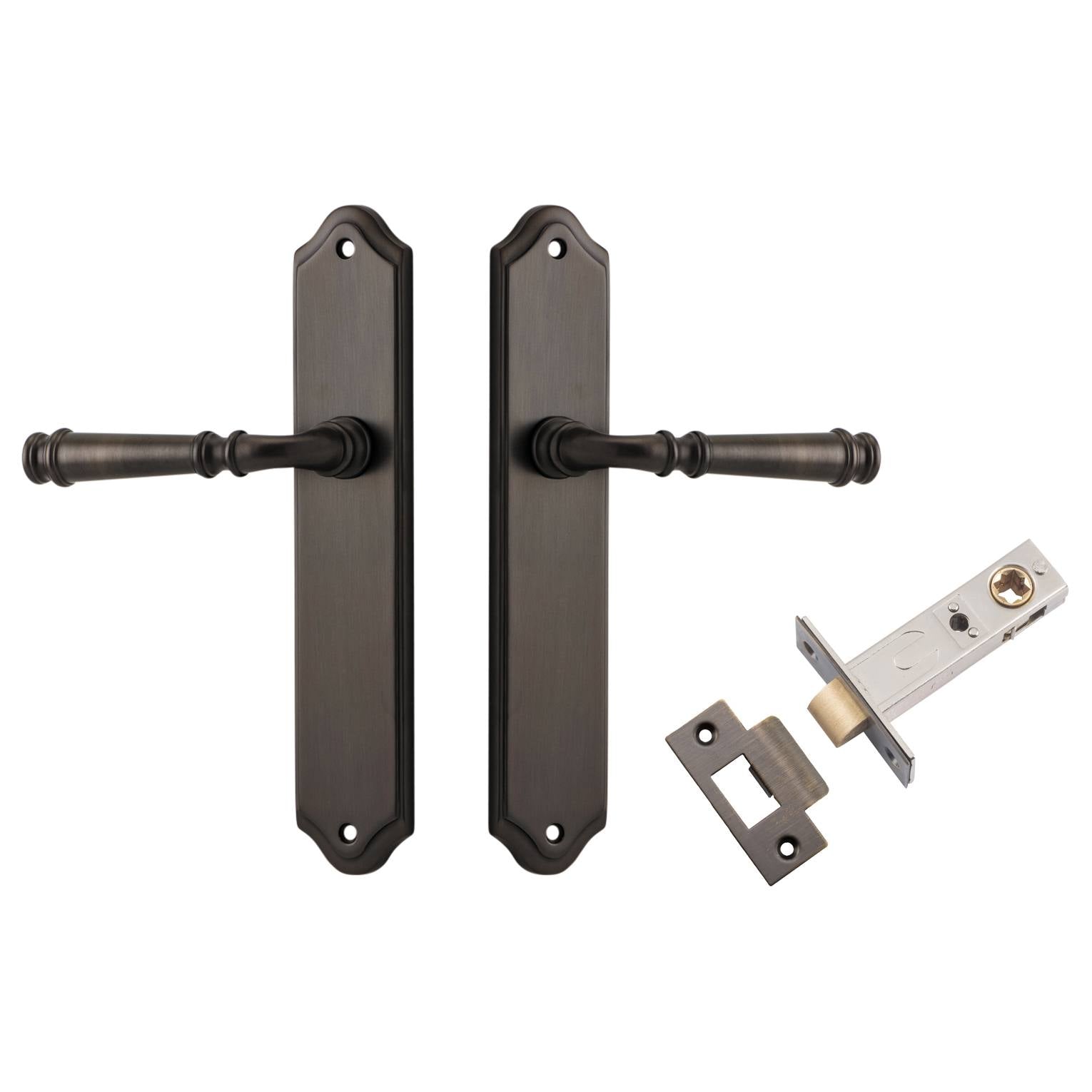 Verona Lever Shouldered Backplate Passage Kit Signature Brass