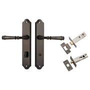 Verona Lever Shouldered Backplate Privacy Kit w Privacy Turn Signature Brass