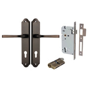 Annecy Lever Shouldered Backplate Entrance Kit w High Security Lock Signature Brass