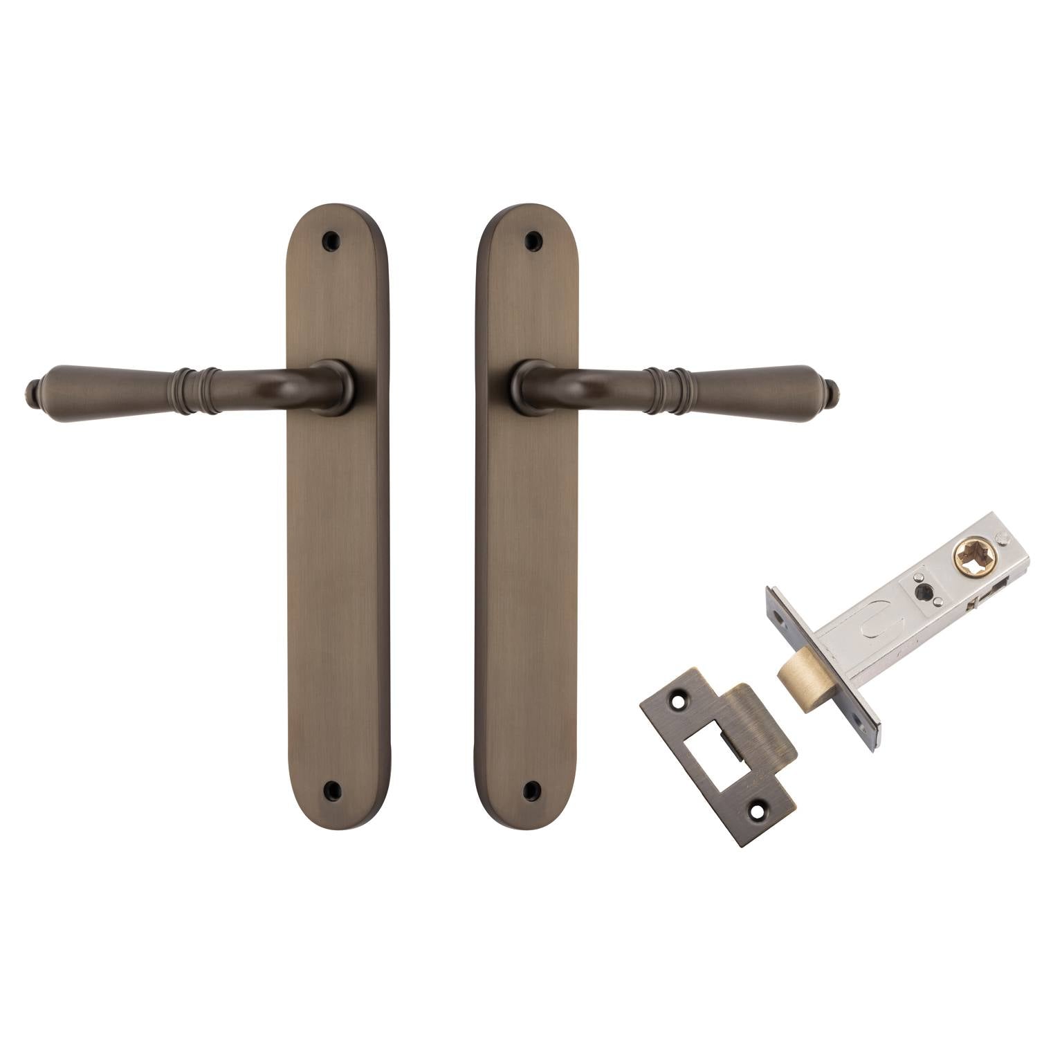 Sarlat Lever Oval Backplate Passage Kit Signature Brass