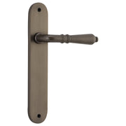 Sarlat Oval Lever Latch Set, Signature Brass
