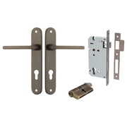 Baltimore Lever Oval Backplate Entrance Kit w High Security Lock Signature Brass
