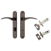 Oxford Lever Oval Backplate Privacy Kit w Privacy Turn Signature Brass