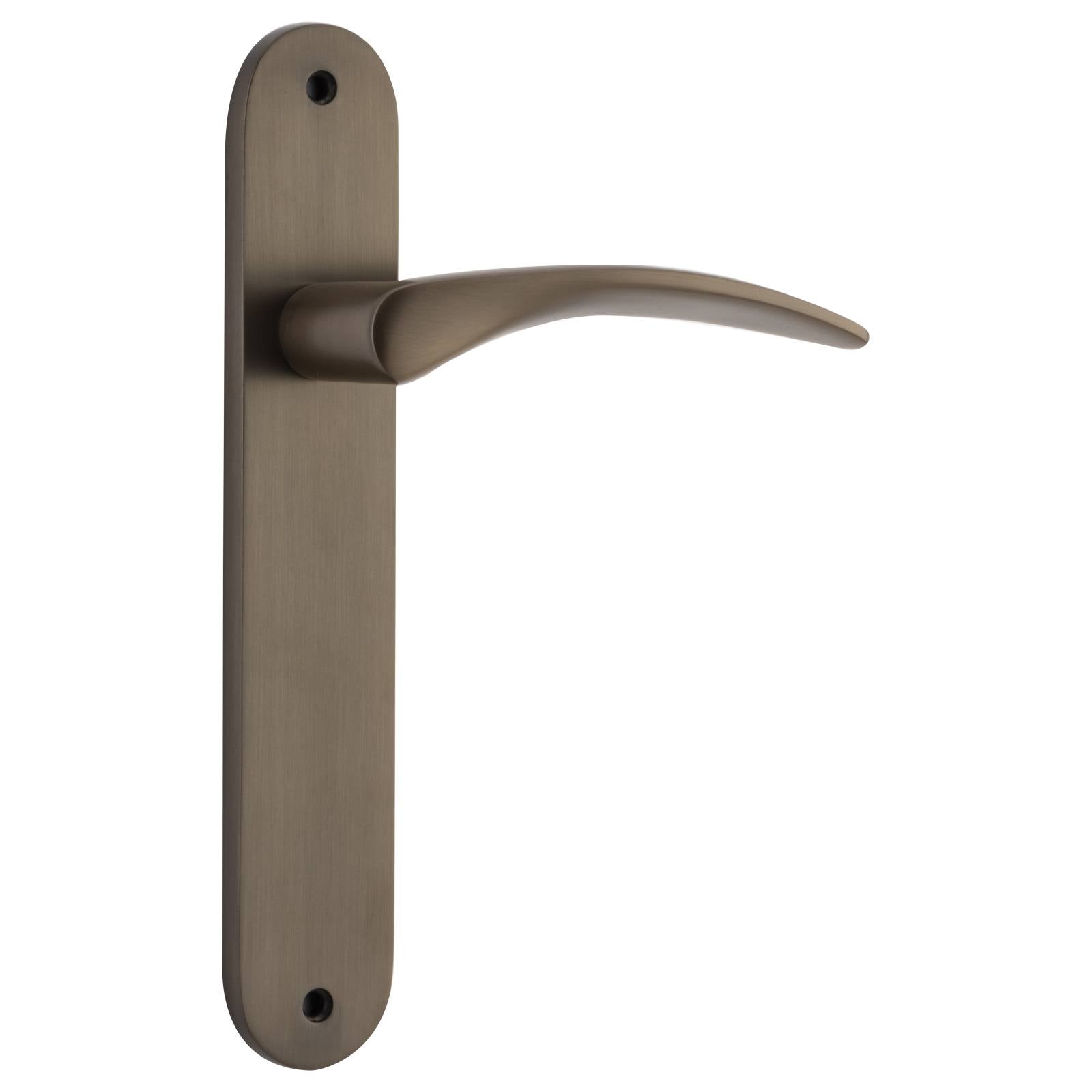 Oxford Door Lever Oval Latch Set, Signature Brass