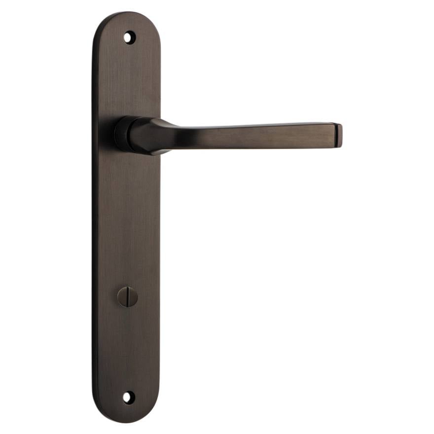 Annecy Lever Oval Backplate Signature Brass