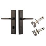 Annecy Lever Stepped Backplate Privacy Kit w Privacy Turn Signature Brass