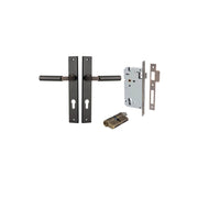 Berlin Lever Rectangular Backplate Entrance Kit w High Security Lock Signature Brass