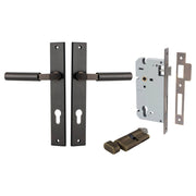 Berlin Lever Rectangular Backplate Entrance Kit w High Security Lock Signature Brass