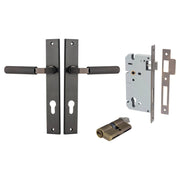 Brunswick Lever Rectangular Backplate Entrance Kit w High Security Lock Signature Brass