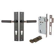 Brunswick Lever Rectangular Backplate Entrance Kit w High Security Lock Signature Brass