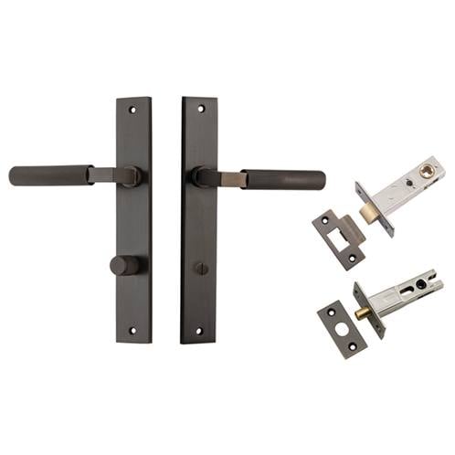 Brunswick Lever Rectangular Backplate Privacy Kit Signature Brass