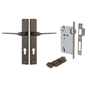 Como Lever Rectangular Backplate Entrance Kit w High Security Lock Signature Brass