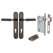 Brunswick Lever Oval Backplate Entrance Kit w High Security Lock Signature Brass