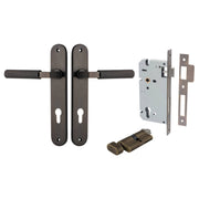 Brunswick Lever Oval Backplate Entrance Kit w High Security Lock Signature Brass