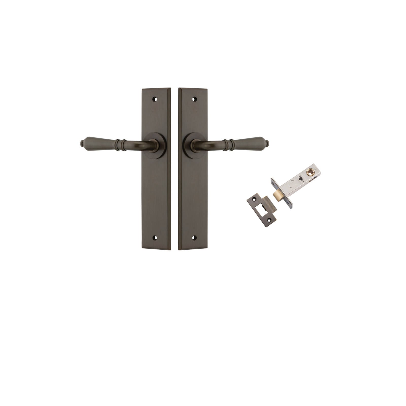 Sarlat Lever Chamfered Backplate Passage Kit Signature Brass