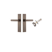 Bronte Lever Chamfered Backplate Passage Kit Signature Brass