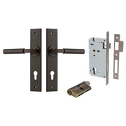Berlin Lever Chamfered Backplate Entrance Kit w High Security Lock Signature Brass