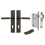 Berlin Lever Chamfered Backplate Entrance Kit w High Security Lock Signature Brass