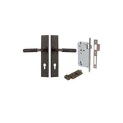 Brunswick Lever Chamfered Backplate Entrance Kit w High Security Lock Signature Brass