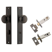 Cambridge Knob Rectangular Backplate Privacy Kit w Privacy Turn Signature Brass