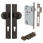 Guildford Knob Rectangular Backplate Entrance Kit w High Security Lock Signature Brass