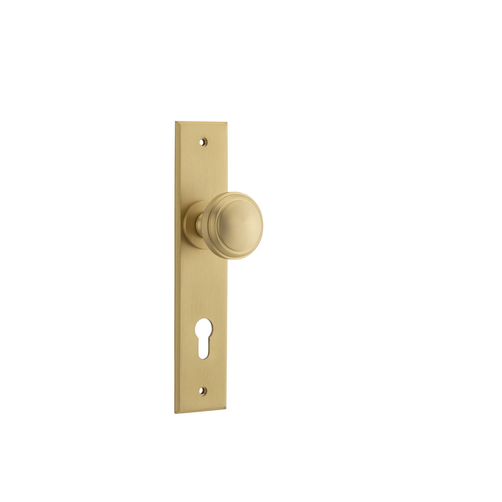 Paddington Knob Brushed Brass Chamfered Backplate