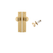 Paddington Knob Chamfered Backplate Passage Kit Brushed Brass
