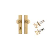 Paddington Knob Chamfered Backplate Privacy Kit w Privacy Turn Brushed Brass