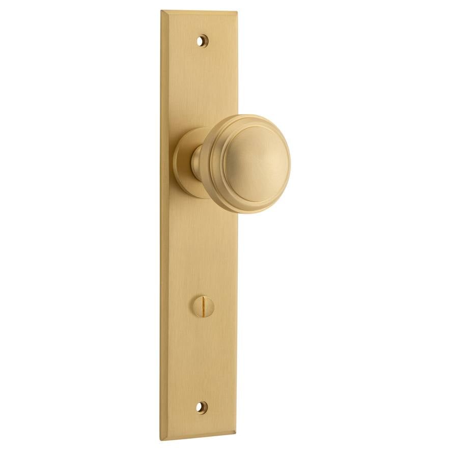 Paddington Knob Brushed Brass Chamfered Backplate