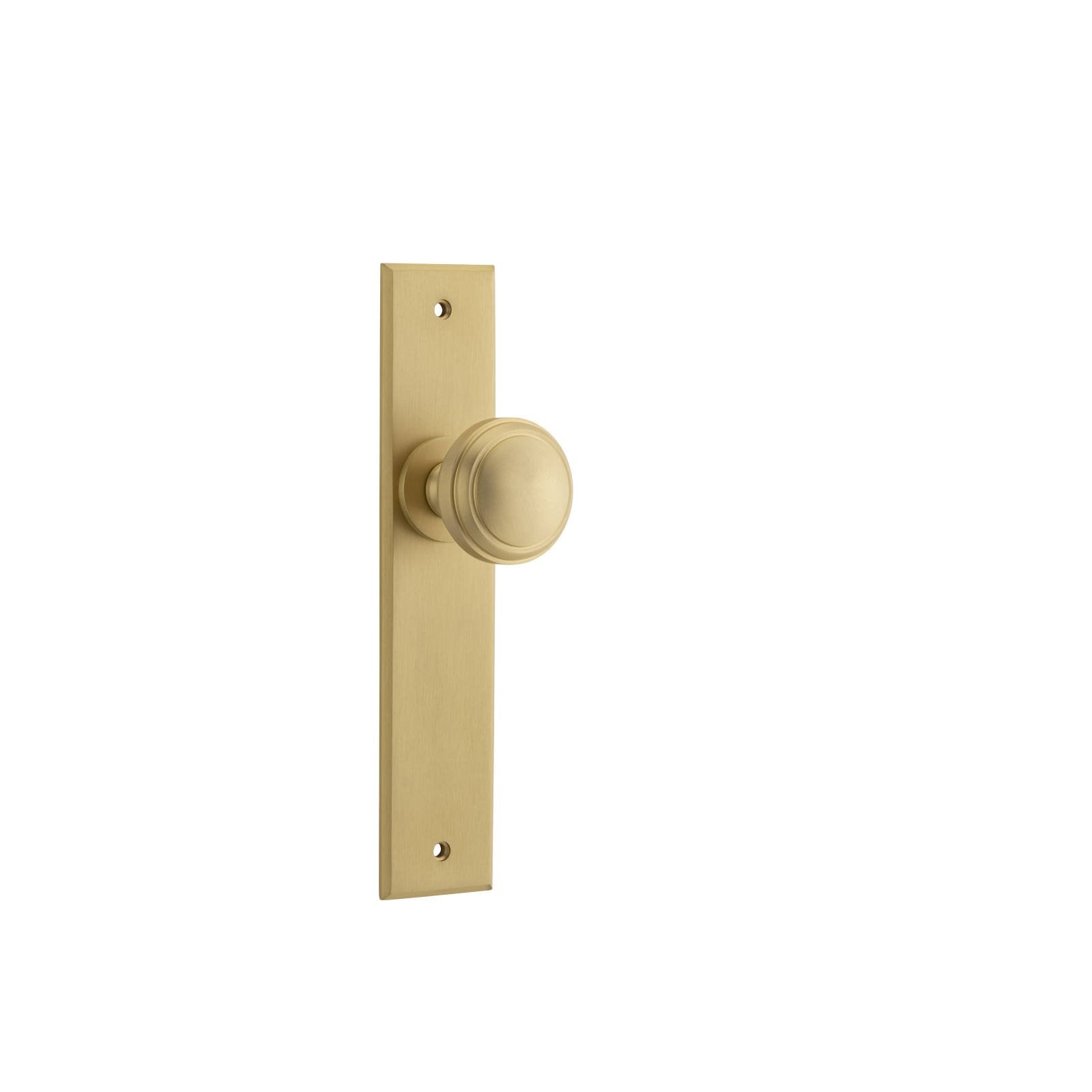 Paddington Knob Brushed Brass Chamfered Backplate